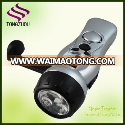 LED dynamo flashlight with radio