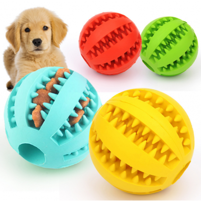 Nontoxic Bite Resistant Toy Ball for Pet Dogs Cat, Dog Pet Food Treat Feeder Chew Tooth Cleaning Ball Game IQ Training Toy Ball