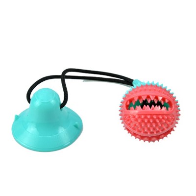 Multifunction powerful Suction Cup ball for Pet interactive chewable Toy food dispensing Dog treat Ball