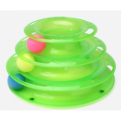 Interactive Pet Cat toy Training Three Levers Tower Of Tracks Amusement Plate Cat Toys Pet Ball Toys